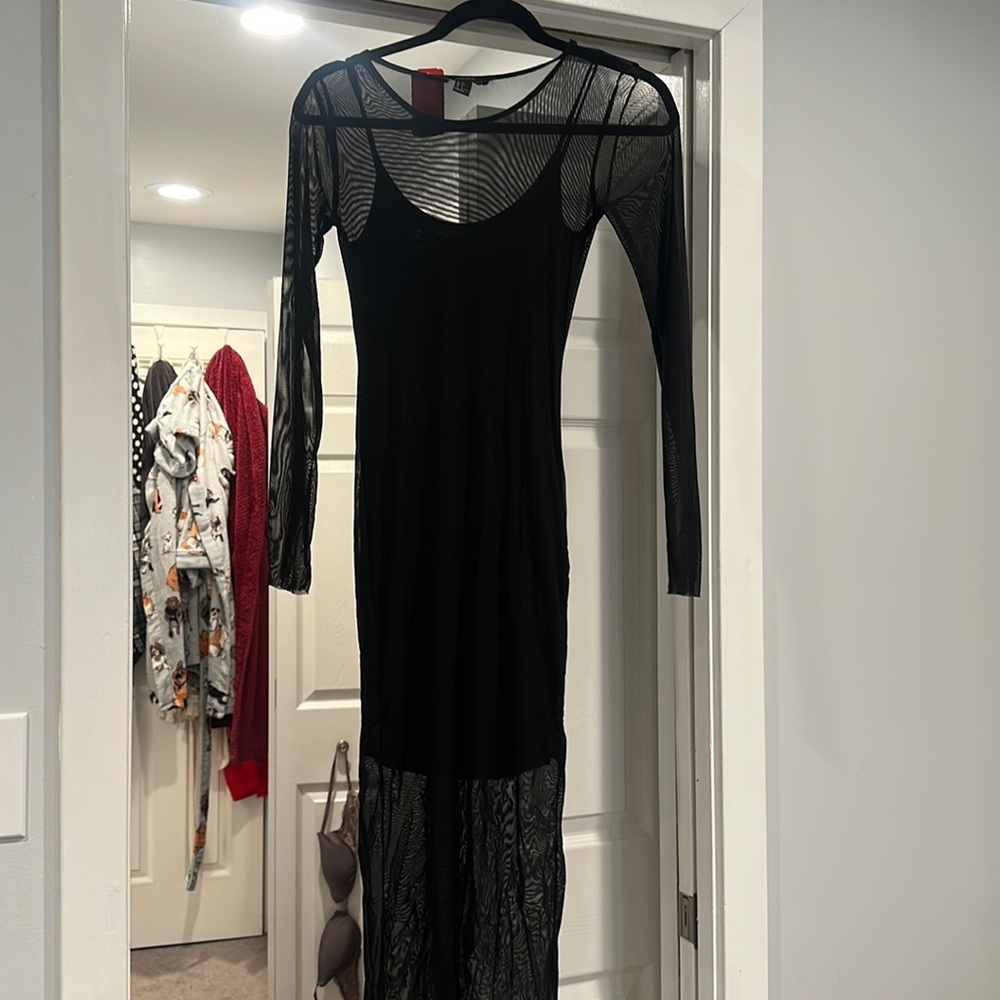 F21 black mesh dress size small